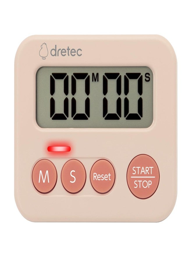 Dretec 3 Lamp Timer, Kitchen Timer, Silent, Glowing, Light, Simple, Study, Kids, Cute, Powerful Magnet, Loud Volume, Stylish, Digital Timer, Learning, Pink - Image 1